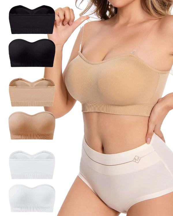 Women's Non-Slip Silicone Push-Up Detachable Shoulder Straps Without Steel Ring Bra