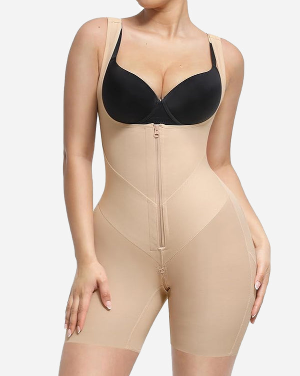 U-shaped Zipper Tummy Control Hip Lift Postpartum Body Shapewear
